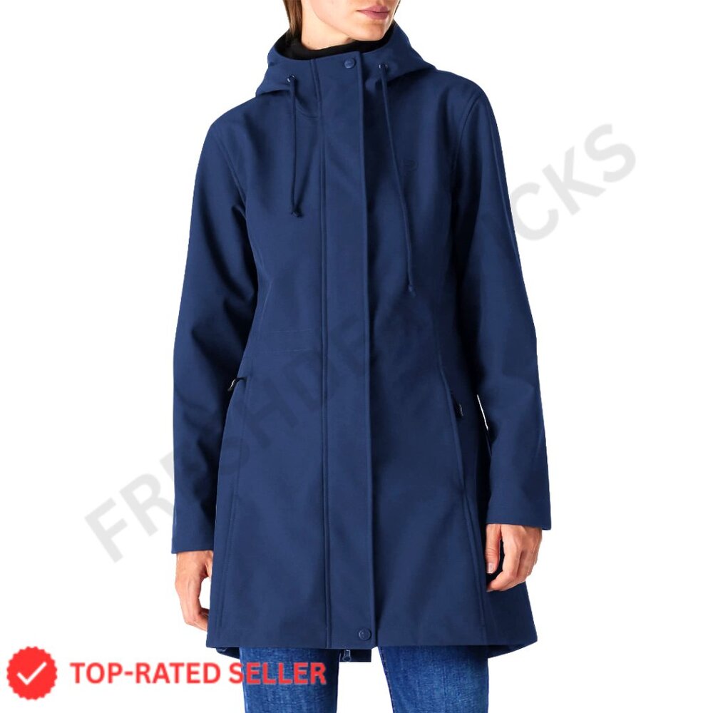 Lightweight Waterproof Fleece Lined Hooded Softshell Rain Jacket Windbreaker